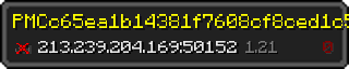 Userbar 320x64 in Minecraft-Stil für den Server 213.239.204.169:50152