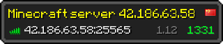 Userbar 320x64 in minecraft style for 42.186.63.58:25565