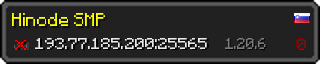 Userbar 320x64 in minecraft style for 193.77.185.200:25565