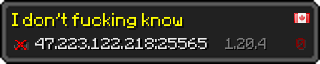 Userbar 320x64 in Minecraft-Stil für den Server 47.223.122.218:25565