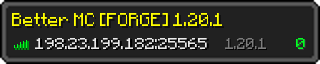 Userbar 320x64 in Minecraft-Stil für den Server 198.23.199.182:25565