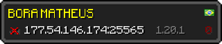 Userbar 320x64 in minecraft style for 177.54.146.174:25565