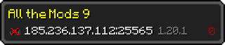 Userbar 320x64 in Minecraft-Stil für den Server 185.236.137.112:25565