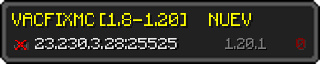 Userbar 320x64 in Minecraft-Stil für den Server 23.230.3.28:25525