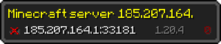 Userbar 320x64 in minecraft style for 185.207.164.1:33181