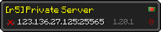 Userbar 320x64 in Minecraft-Stil für den Server 123.136.27.125:25565