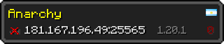 Userbar 320x64 in minecraft style for 181.167.196.49:25565