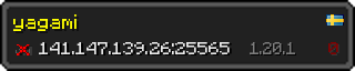 Userbar 320x64 in minecraft style for 141.147.139.26:25565