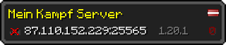 Userbar 320x64 in minecraft style for 87.110.152.229:25565