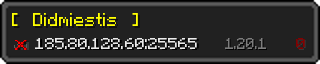 Userbar 320x64 in Minecraft-Stil für den Server 185.80.128.60:25565