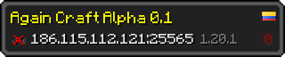 Userbar 320x64 in Minecraft-Stil für den Server 186.115.112.121:25565