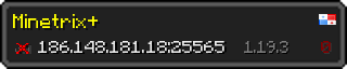 Userbar 320x64 in Minecraft-Stil für den Server 186.148.181.18:25565