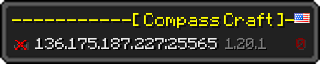 Userbar 320x64 in minecraft style for 136.175.187.227:25565