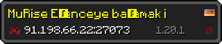 Userbar 320x64 in minecraft style for 91.198.66.22:27073