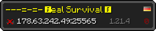Userbar 320x64 in Minecraft-Stil für den Server 178.63.242.49:25565