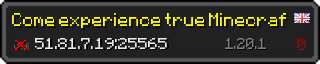 Userbar 320x64 in Minecraft-Stil für den Server 51.81.7.19:25565