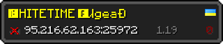 Userbar 320x64 in minecraft style for 95.216.62.163:25972