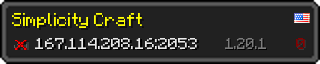 Userbar 320x64 in minecraft style for 167.114.208.16:2053