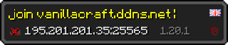 Userbar 320x64 in minecraft style for 195.201.201.35:25565