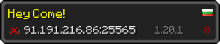 Userbar 320x64 in Minecraft-Stil für den Server 91.191.216.86:25565