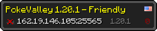 Userbar 320x64 in Minecraft-Stil für den Server 162.19.146.105:25565