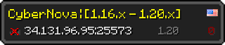 Userbar 320x64 in minecraft style for 34.131.96.95:25573