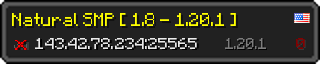 Userbar 320x64 in Minecraft-Stil für den Server 143.42.78.234:25565