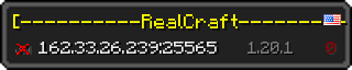 Userbar 320x64 in Minecraft-Stil für den Server 162.33.26.239:25565