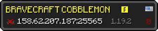 Userbar 320x64 in Minecraft-Stil für den Server 158.62.207.187:25565