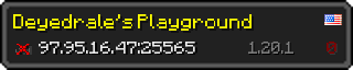 Userbar 320x64 in Minecraft-Stil für den Server 97.95.16.47:25565