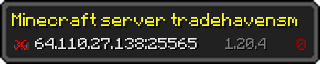 Userbar 320x64 in Minecraft-Stil für den Server 64.110.27.138:25565