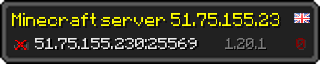 Userbar 320x64 in minecraft style for 51.75.155.230:25569