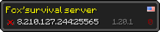 Userbar 320x64 in minecraft style for 8.210.127.244:25565