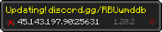 Userbar 320x64 in Minecraft-Stil für den Server 45.143.197.90:25631