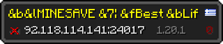 Userbar 320x64 in Minecraft-Stil für den Server 92.118.114.141:24017