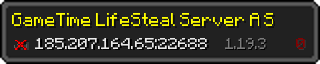 Userbar 320x64 in Minecraft-Stil für den Server 185.207.164.65:22688