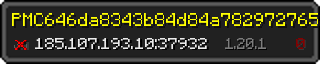 Userbar 320x64 in minecraft style for 185.107.193.10:37932