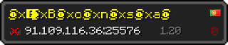 Userbar 320x64 in Minecraft-Stil für den Server 91.109.116.36:25576