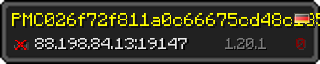 Userbar 320x64 in minecraft style for 88.198.84.13:19147