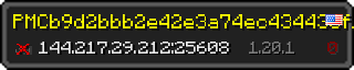 Userbar 320x64 in Minecraft-Stil für den Server 144.217.29.212:25608