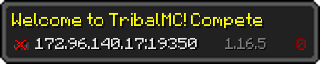 Userbar 320x64 in minecraft style for 172.96.140.17:19350