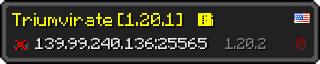 Userbar 320x64 in Minecraft-Stil für den Server 139.99.240.136:25565