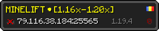 Userbar 320x64 in minecraft style for 79.116.38.184:25565