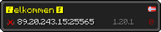 Userbar 320x64 in minecraft style for 89.20.243.15:25565