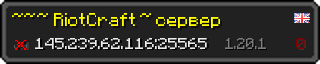 Userbar 320x64 in Minecraft-Stil für den Server 145.239.62.116:25565