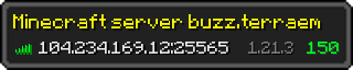 Userbar 320x64 in Minecraft-Stil für den Server 104.234.169.12:25565