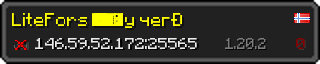 Userbar 320x64 in minecraft style for 146.59.52.172:25565