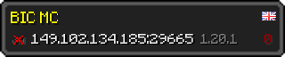 Userbar 320x64 in Minecraft-Stil für den Server 149.102.134.185:29665