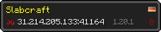 Userbar 320x64 in minecraft style for 31.214.205.133:41164