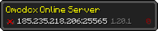 Userbar 320x64 in Minecraft-Stil für den Server 185.235.218.206:25565